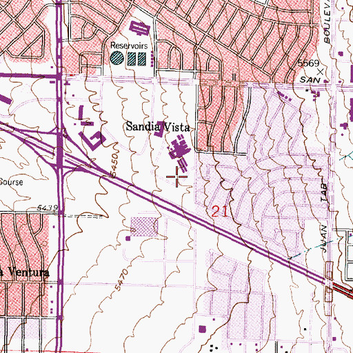 Topographic Map of Tomasita Elementary School, NM