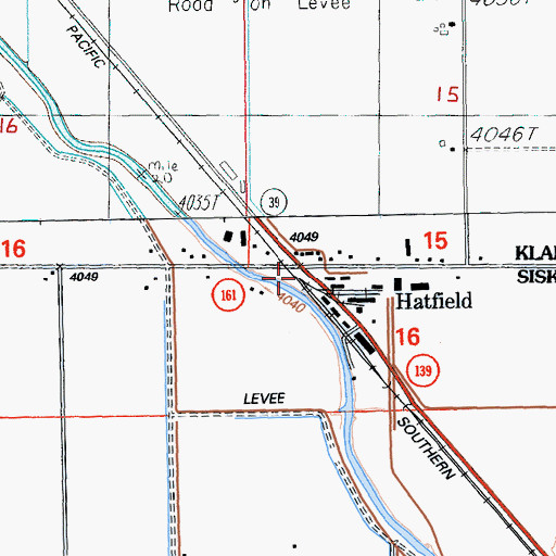 Topographic Map of Hatfield, CA