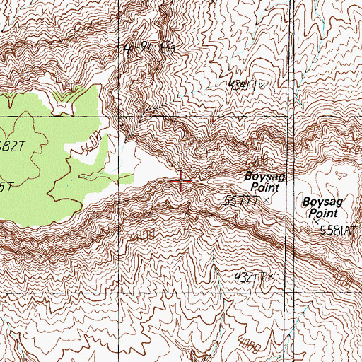 Topographic Map of Boysag Point Arch, AZ