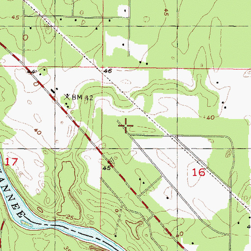 Topographic Map of O'Brien Baptist Church, FL