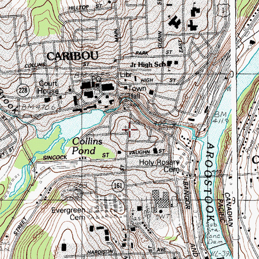 Topographic Map of Saint Lukes Episcopal Church, ME