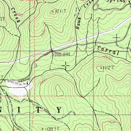 Topographic Map of Hawk Creek, CA