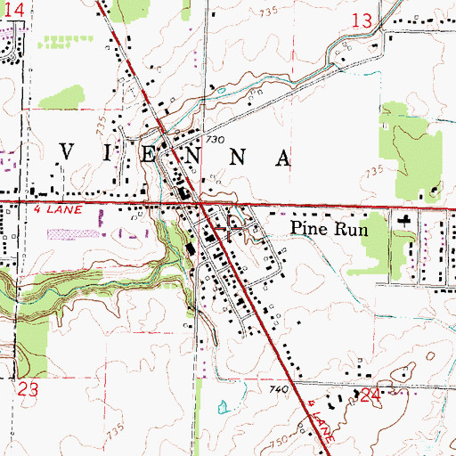 Topographic Map of Victory Tabernacle Pentecostal Church, MI