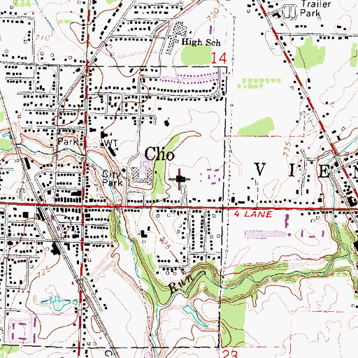Topographic Map of Bethany United Methodist Church, MI