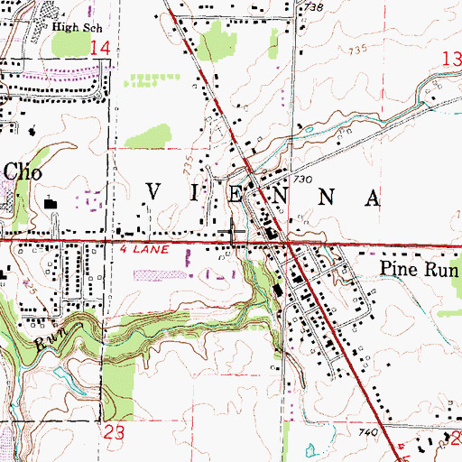 Topographic Map of Clio Area Library, MI