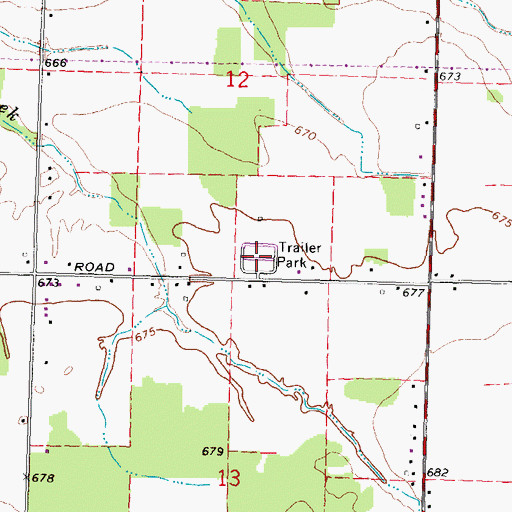 Topographic Map of Montrose Mobile Home Park, MI