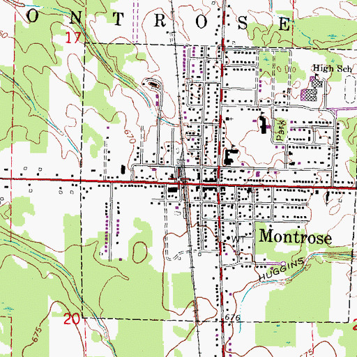 Topographic Map of Montrose Station, MI