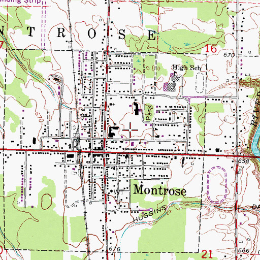 Topographic Map of Montrose Historical and Telephone Pioneer Museum, MI