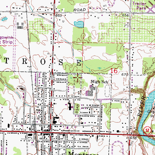 Topographic Map of Carter Elementary School, MI