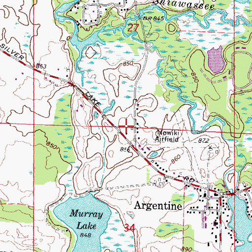 Topographic Map of Pine Ridge Mobile Home Park, MI