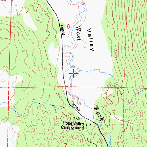 Topographic Map of Hawkins Creek, CA