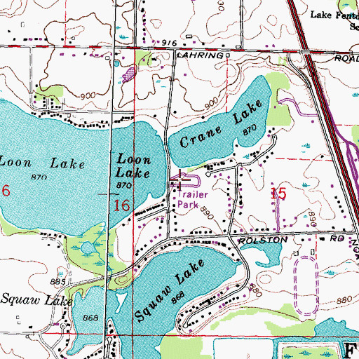 Topographic Map of Loon Lake Manufactured Home Community, MI