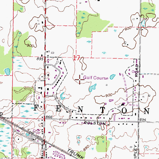 Topographic Map of Spring Meadows Country Club, MI