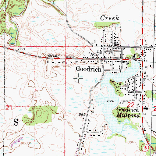 Topographic Map of Goodrich Country Club, MI