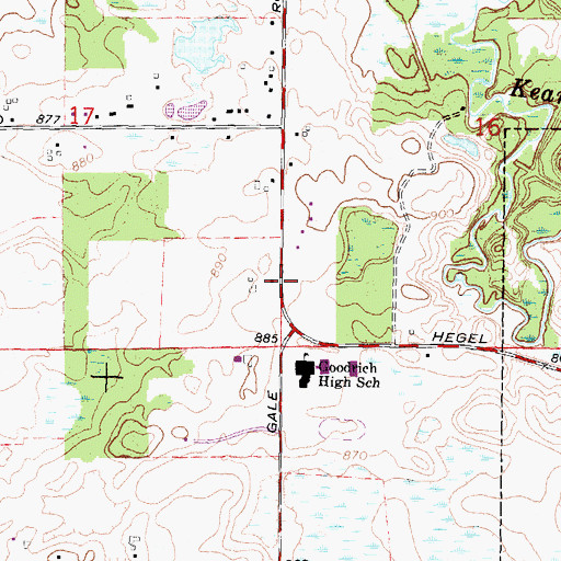 Topographic Map of Goodrich Middle School, MI