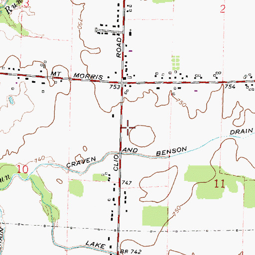 Topographic Map of North End Baptist Church, MI