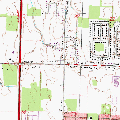 Topographic Map of Carpenter Road Apostolic Church, MI