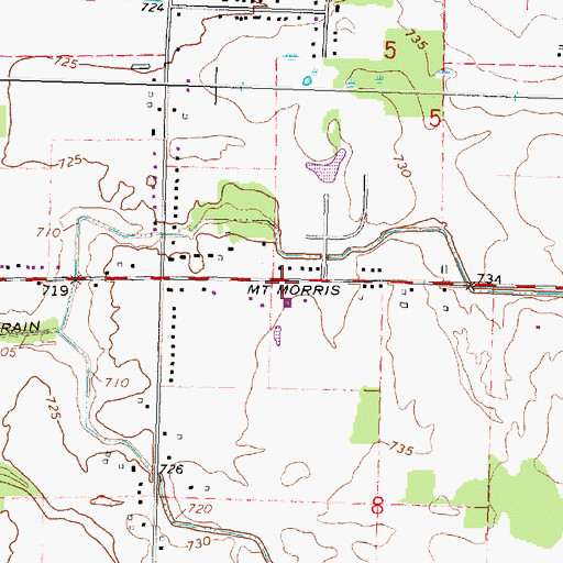 Topographic Map of Colonial Hills Baptist Church, MI