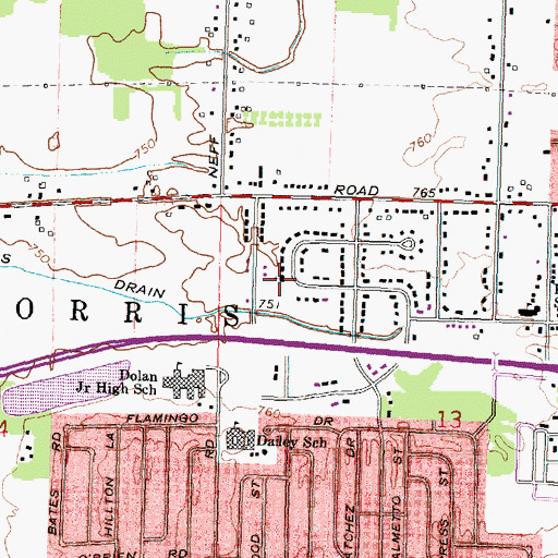 Topographic Map of Spiritual Episcopal Church, MI