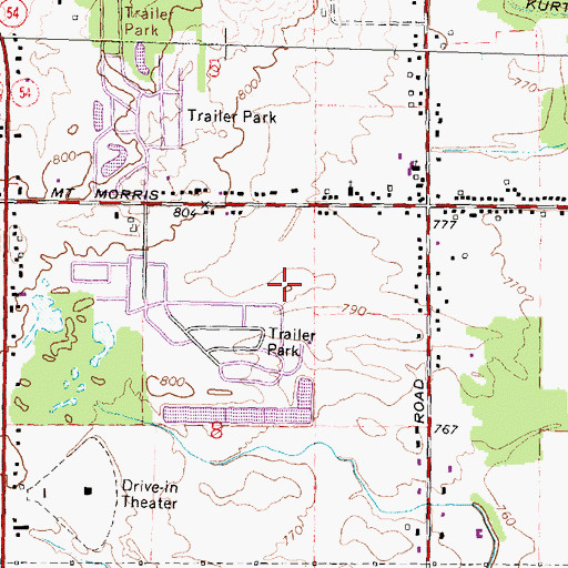 Topographic Map of Fountain of Grace Assembly of God Church, MI
