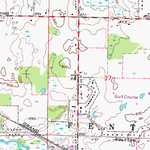 Topographic Map of Linden Free Methodist Church, MI