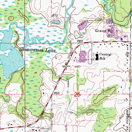 Topographic Map of Hope Lutheran Church, MI