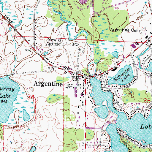 Topographic Map of Argentine United Methodist Church, MI