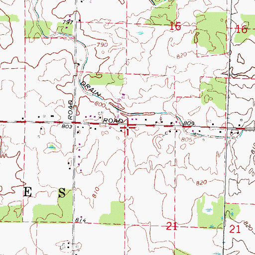 Topographic Map of Calvary Baptist Church, MI