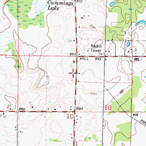 Topographic Map of First Baptist Church, MI