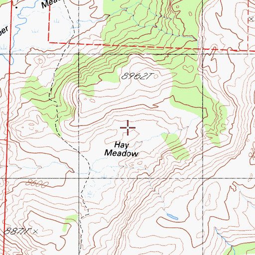 Topographic Map of Hay Meadow, CA