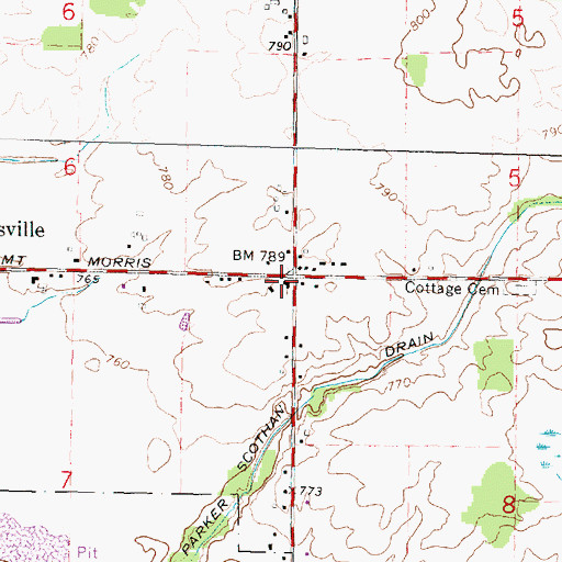 Topographic Map of Richfield Church of the Nazarene, MI