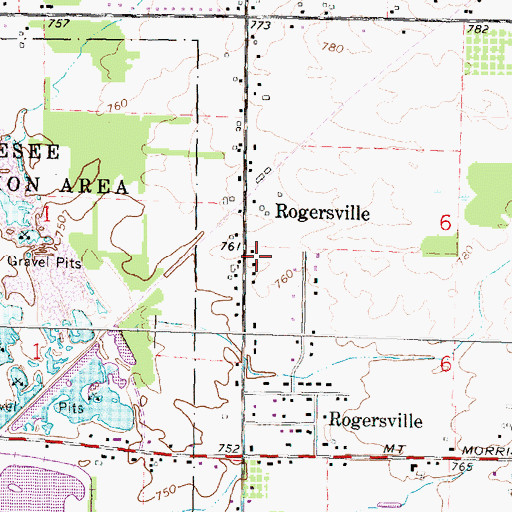 Topographic Map of Mount Nebo Church, MI