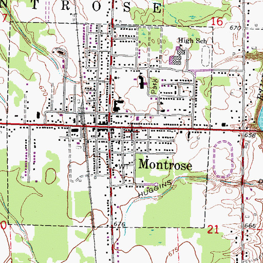 Topographic Map of Montrose United Methodist Church, MI