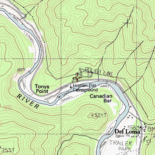 Topographic Map of Hayden Flat Guard Station, CA