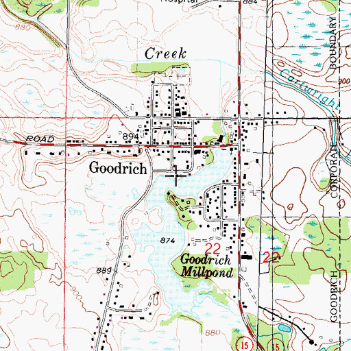 Topographic Map of Goodrich Assembly of God Church, MI
