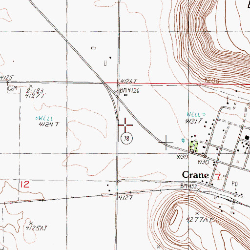 Topographic Map of Crane Census Designated Place, OR