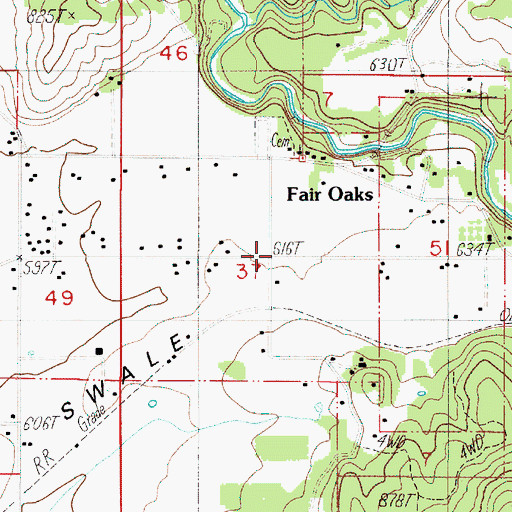Topographic Map of Fair Oaks Census Designated Place, OR