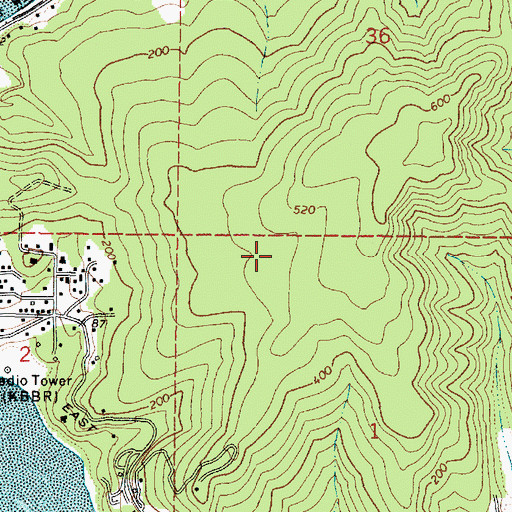 Topographic Map of Glasgow Census Designated Place, OR