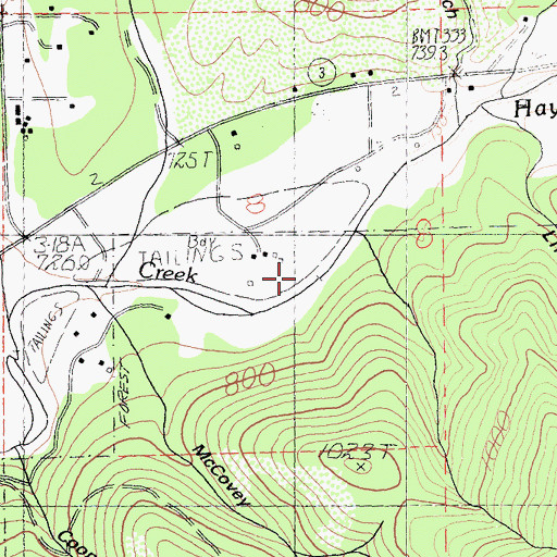 Topographic Map of Hayfork Valley, CA
