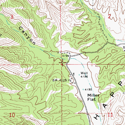 Topographic Map of Miller Creek Trailhead, AZ