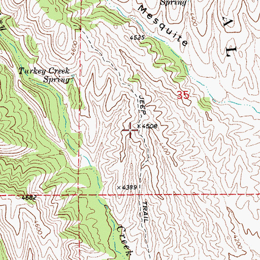 Topographic Map of Turkey Creek Trailhead, AZ