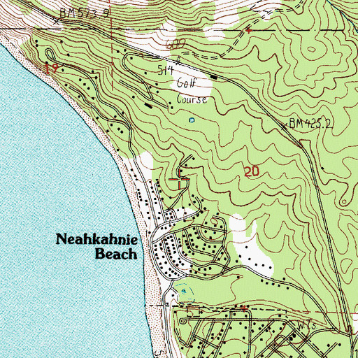 Topographic Map of Neahkahnie Census Designated Place, OR