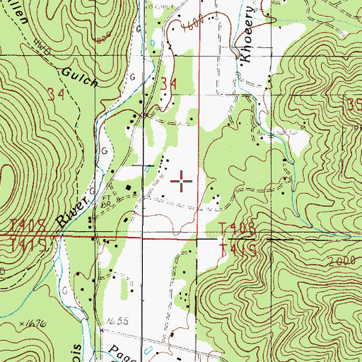 Topographic Map of Takilma Census Designated Place, OR