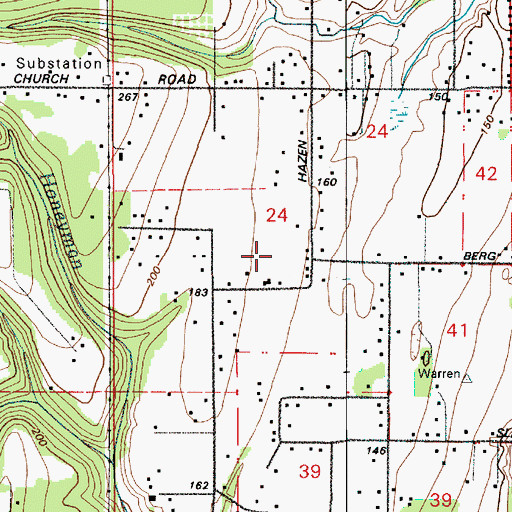 Topographic Map of Warren Census Designated Place, OR