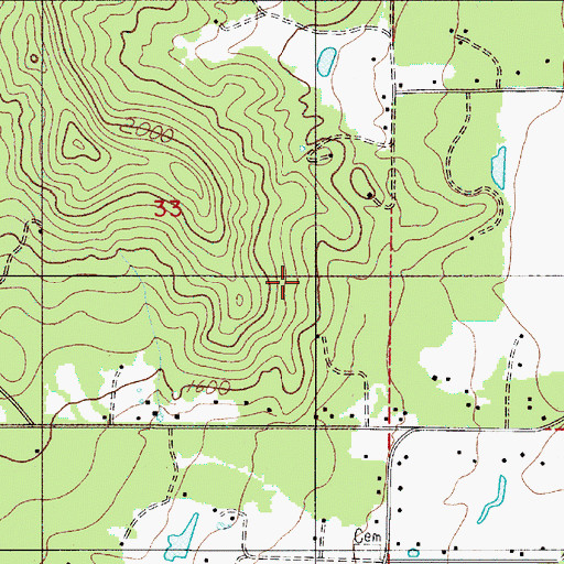 Topographic Map of Williams Census Designated Place, OR