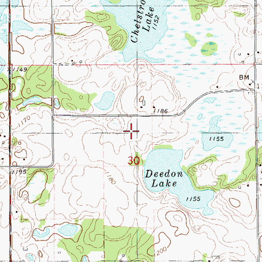 Topographic Map of Deedon Lake Natural Orchard, WI