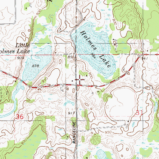 Topographic Map of Holmes Lake Orchard, WI