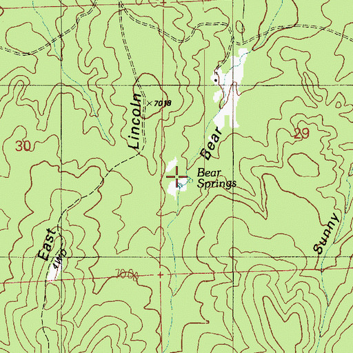 Topographic Map of Bear Springs, AZ