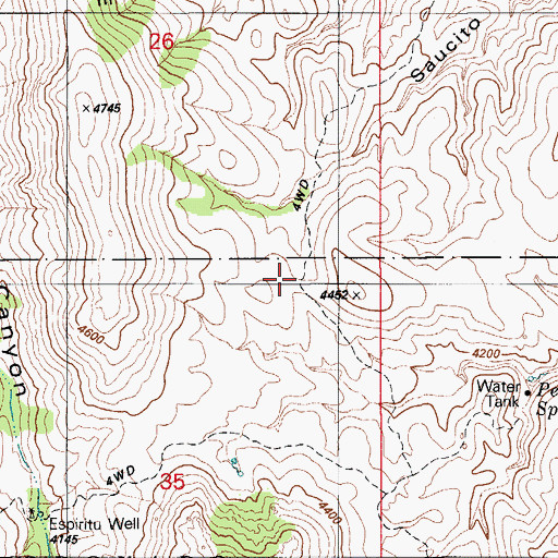 Topographic Map of Last Chance Trailhead, AZ