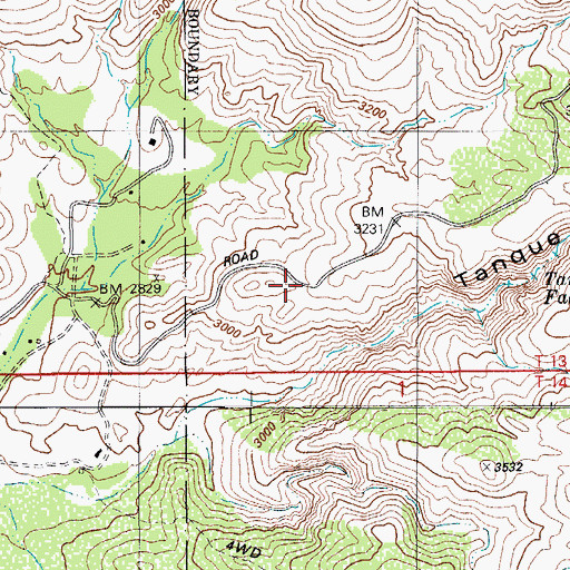 Topographic Map of Lower Tanque Verde Trailhead, AZ